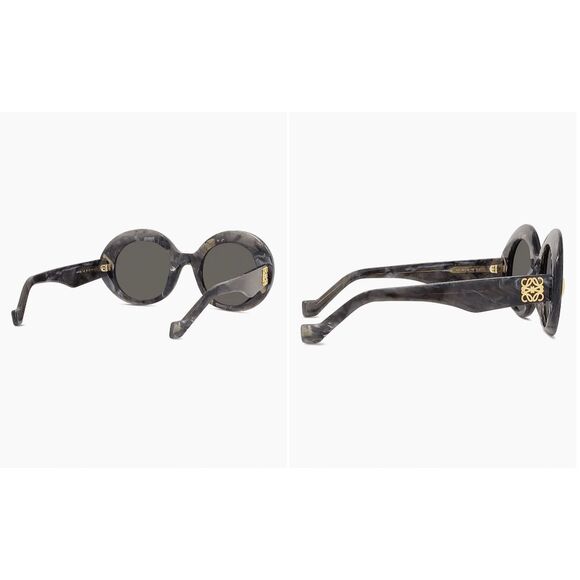 LOEWE Anagram 50MM Oval Sunglasses in Grey Black Horn $420 main image 4